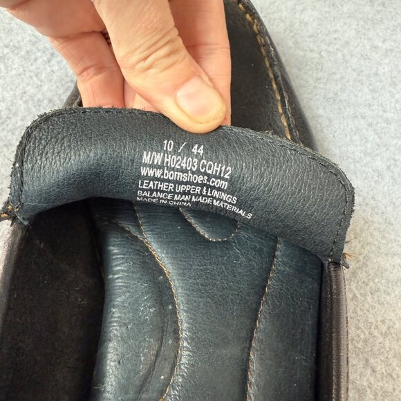 Born Mens Black Leather Brompton II Loafers Slip-On Comfort Shoes Size 10‎ / 44